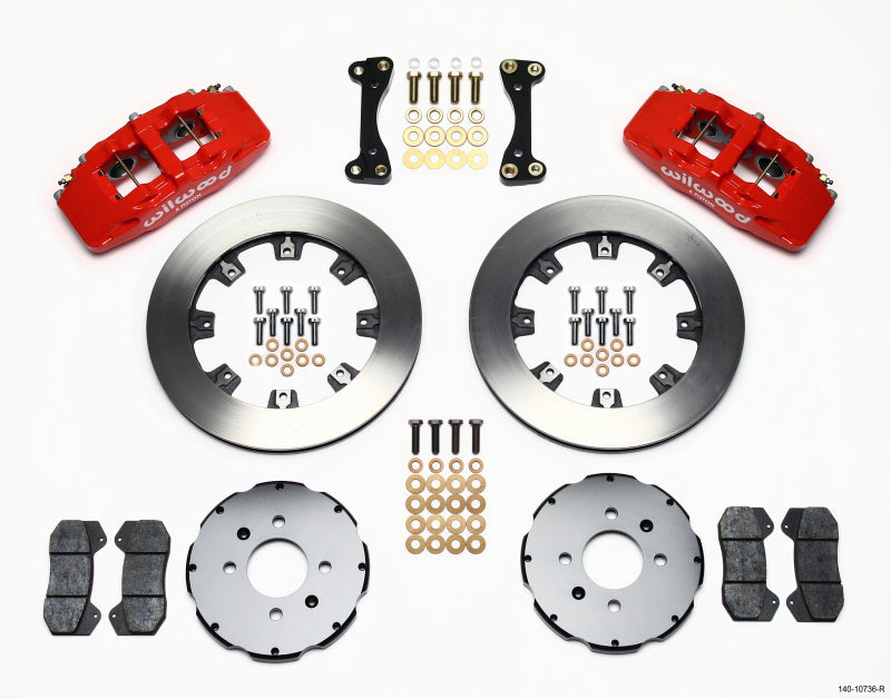 Wilwood Dynapro 6 Front Hat Kit 12.19in Red 90-99 Civic w/240 mm Disc Big Brake Kits Wilwood   