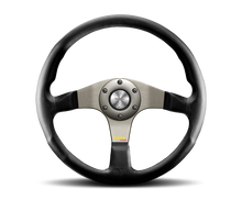 Load image into Gallery viewer, Momo Tuner Steering Wheel 350 mm - Black Leather/Red Stitch/Black Spokes Steering Wheels MOMO   