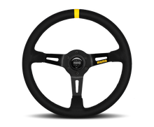 Load image into Gallery viewer, Momo MOD08 Steering Wheel 350 mm -  Black Suede/Black Spokes/1 Stripe Steering Wheels MOMO   