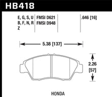 Load image into Gallery viewer, Hawk 02-06 RSX (non-S) Front / 03-09 Civic Hybrid / 04-05 Civic Si Front Blue 9012 Race Brake Pads Brake Pads - Racing Hawk Performance   