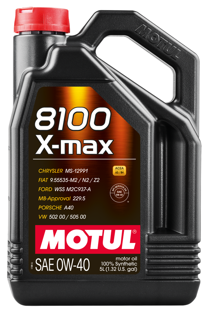 Motul 5L Synthetic Engine Oil 8100 0W40 X-MAX - Porsche A40 Motor Oils Motul   