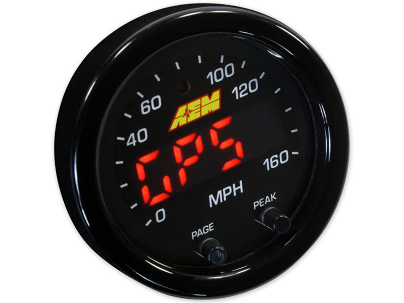 AEM X-Series 0-160 MPH Black Bezel w/ Black Face GPS Speedometer Gauge Gauges AEM   