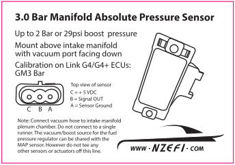 GM 3 Bar MAP Sensor Sensors NZEFI   