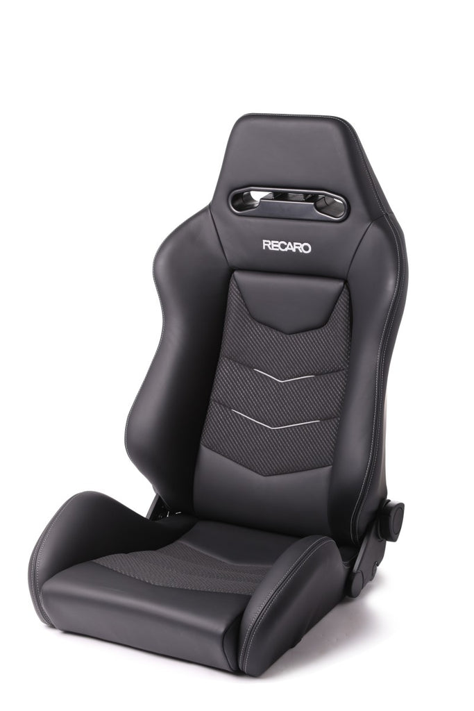 Recaro Speed V Passenger Seat - Black Leather/Cloud Grey Suede Accent Reclineable Seats Recaro   