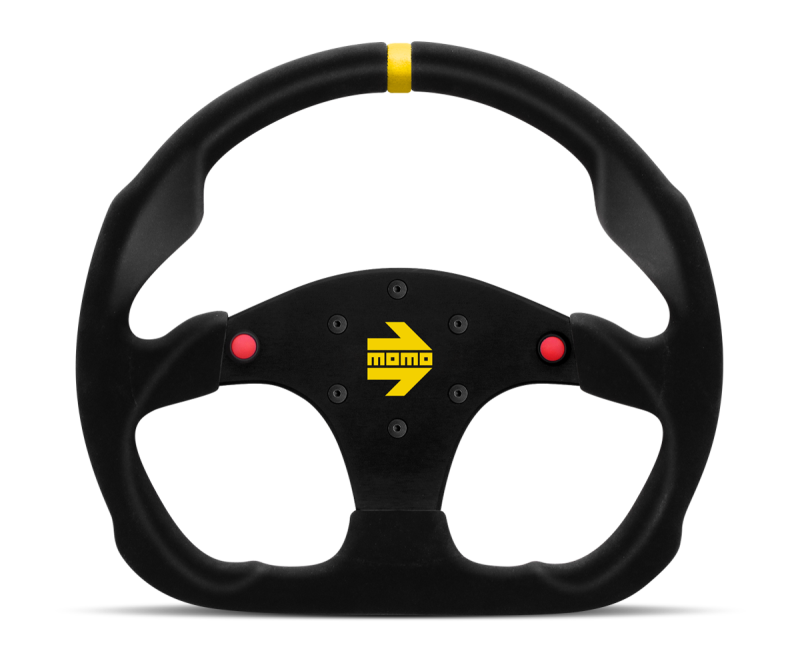 Momo MOD30 Buttons Steering Wheel 320 mm -  Black Suede/Black Spokes/1 Stripe Steering Wheels MOMO   