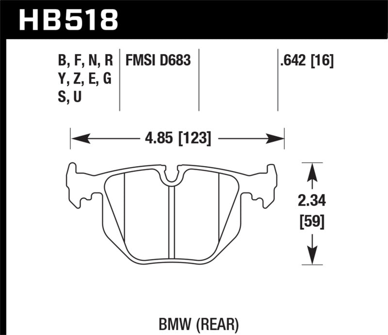 Hawk 2001-2006 BMW 330Ci HPS 5.0 Rear Brake Pads Brake Pads - Performance Hawk Performance   