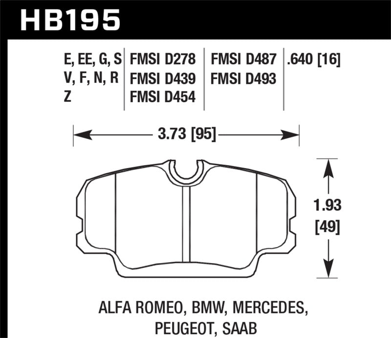 Hawk 84-4/91 BMW 325 (E30) HT-10 Front Race Pads (NOT FOR STREET USE) Brake Pads - Racing Hawk Performance   