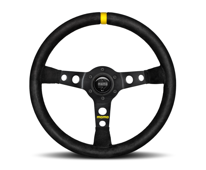 Momo MOD07 Steering Wheel 350 mm -  Black Suede/Black Spokes/1 Stripe Steering Wheels MOMO   
