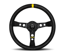 Load image into Gallery viewer, Momo MOD07 Steering Wheel 350 mm -  Black Suede/Black Spokes/1 Stripe Steering Wheels MOMO   