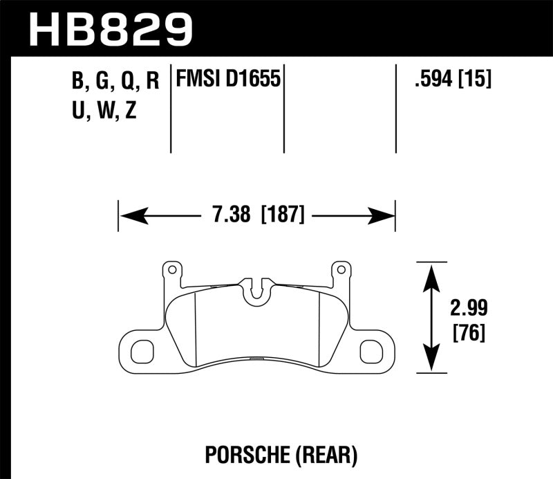 Hawk 12-17 Porsche 911 Performance Ceramic Street Rear Brake Pads Brake Pads - Performance Hawk Performance   