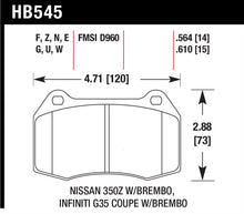 Load image into Gallery viewer, Hawk 03-07 G35/350z w/ Brembo HP+ Street Front Brake Pads Brake Pads - Performance Hawk Performance   