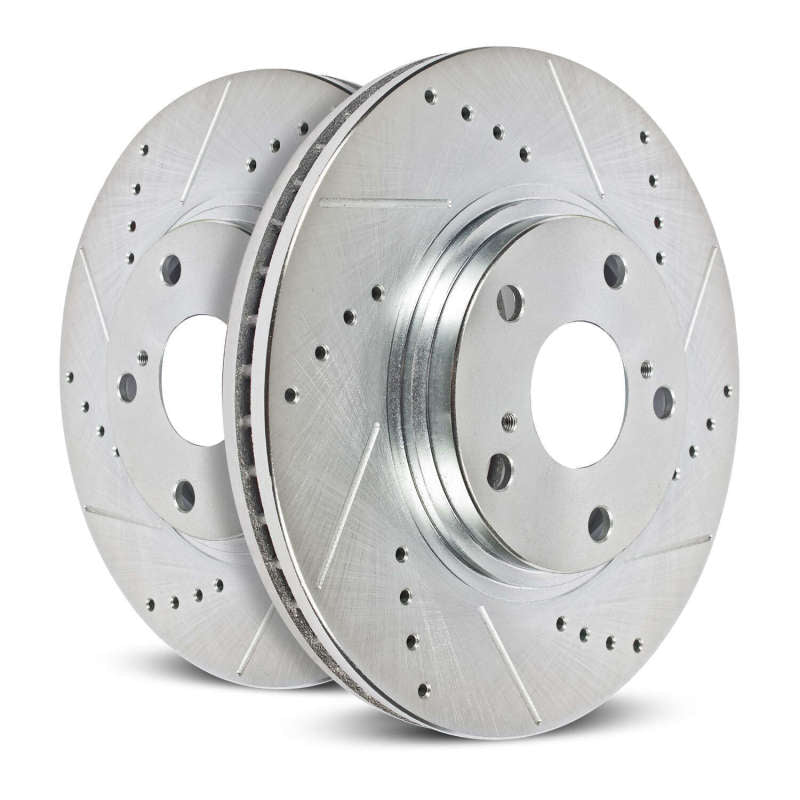 Power Stop 97-98 Acura Integra Rear Evolution Drilled & Slotted Rotors - Pair Brake Rotors - Slot & Drilled PowerStop   