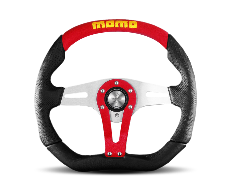 Momo Trek Steering Wheel 350 mm - 4 Black AirLeather/Brshd Al Spokes Steering Wheels MOMO   