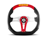 Momo Trek Steering Wheel 350 mm - 4 Black AirLeather/Brshd Al Spokes