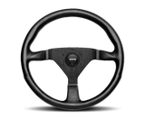 Momo Montecarlo Steering Wheel 320 mm - Black Leather/Red Stitch/Black Spokes