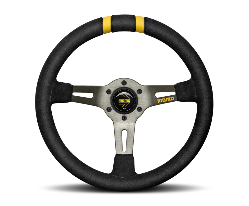 Momo MODDRIFT Steering Wheel 330 mm -  Black Suede/Anth Spokes/2 Stripes Steering Wheels MOMO   