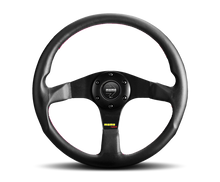 Load image into Gallery viewer, Momo Tuner Steering Wheel 320 mm - Black Leather/Red Stitch/Black Spokes Steering Wheels MOMO   