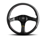 Momo Tuner Steering Wheel 320 mm - Black Leather/Red Stitch/Black Spokes