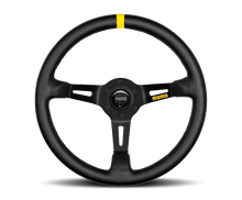 Load image into Gallery viewer, Momo MOD08 Steering Wheel 350 mm -  Black Leather/Black Spokes/1 Stripe Steering Wheels MOMO   