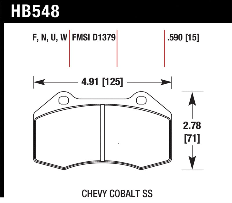 Hawk 07-10 Chevy Cobalt w/Brembo Front Calipers DTC-30 Front Race Pads Brake Pads - Racing Hawk Performance   