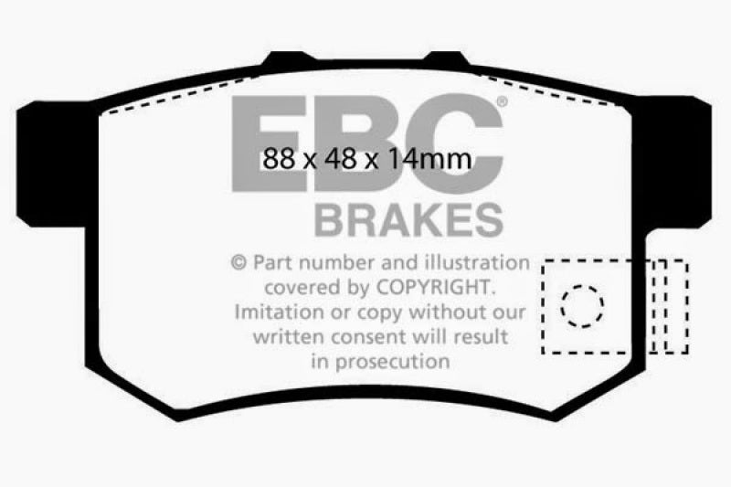 EBC 01-03 Acura CL 3.2 Greenstuff Rear Brake Pads Brake Pads - Performance EBC   