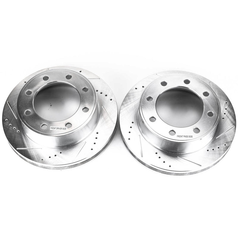 Power Stop 00-05 Ford Excursion Front Evolution Drilled & Slotted Rotors - Pair Brake Rotors - Slot & Drilled PowerStop   