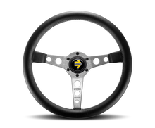 Load image into Gallery viewer, Momo Prototipo Steering Wheel 350 mm - Black Leather/Wht Stitch/Brshd Spokes Steering Wheels MOMO   
