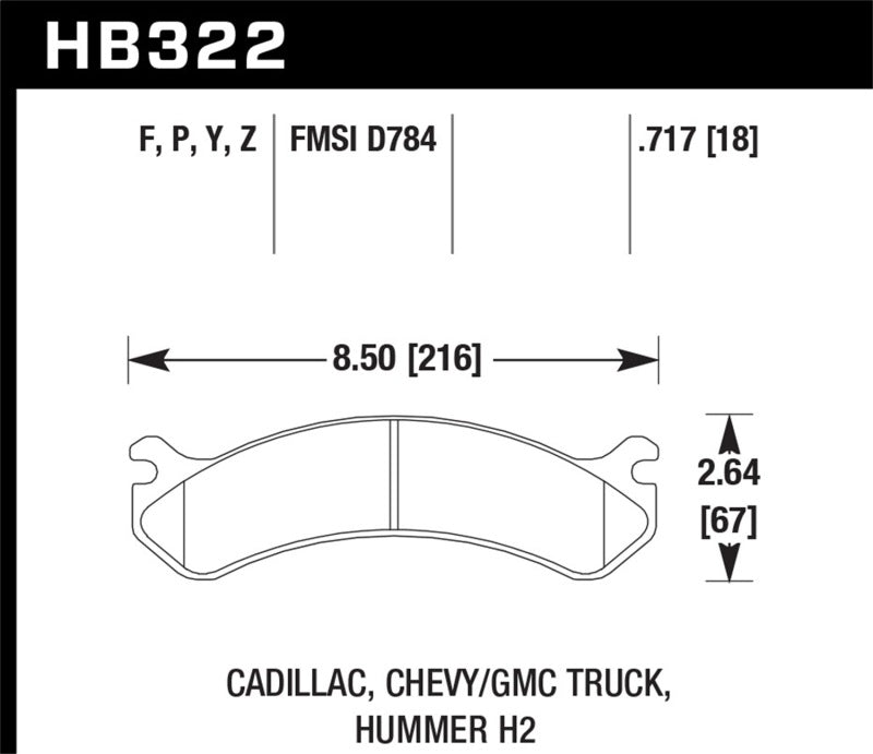 Hawk Chevy / GMC Truck / Hummer HPS Street Front Brake Pads Brake Pads - Performance Hawk Performance   