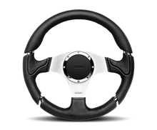 Load image into Gallery viewer, Momo Millenium Steering Wheel 350 mm - Black Leather/Black Stitch/Brshd Spokes Steering Wheels MOMO   