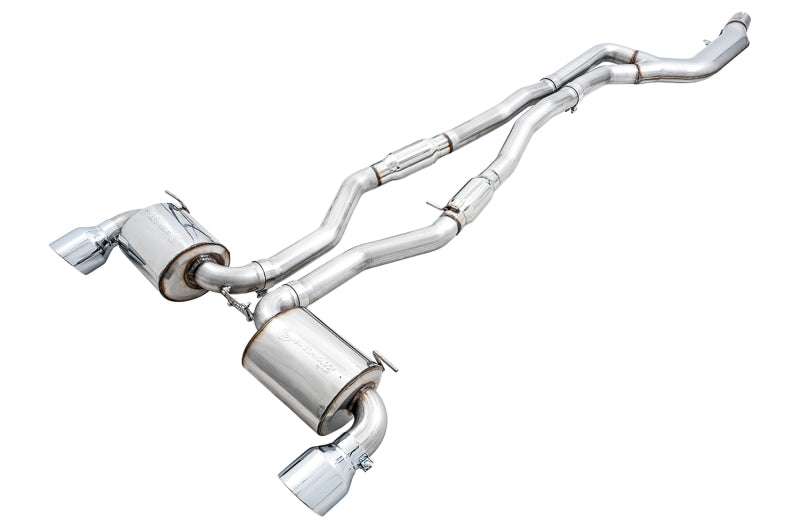 AWE 2020 Toyota Supra A90 Resonated Touring Edition Exhaust - 5in Chrome Silver Tips Catback AWE Tuning   
