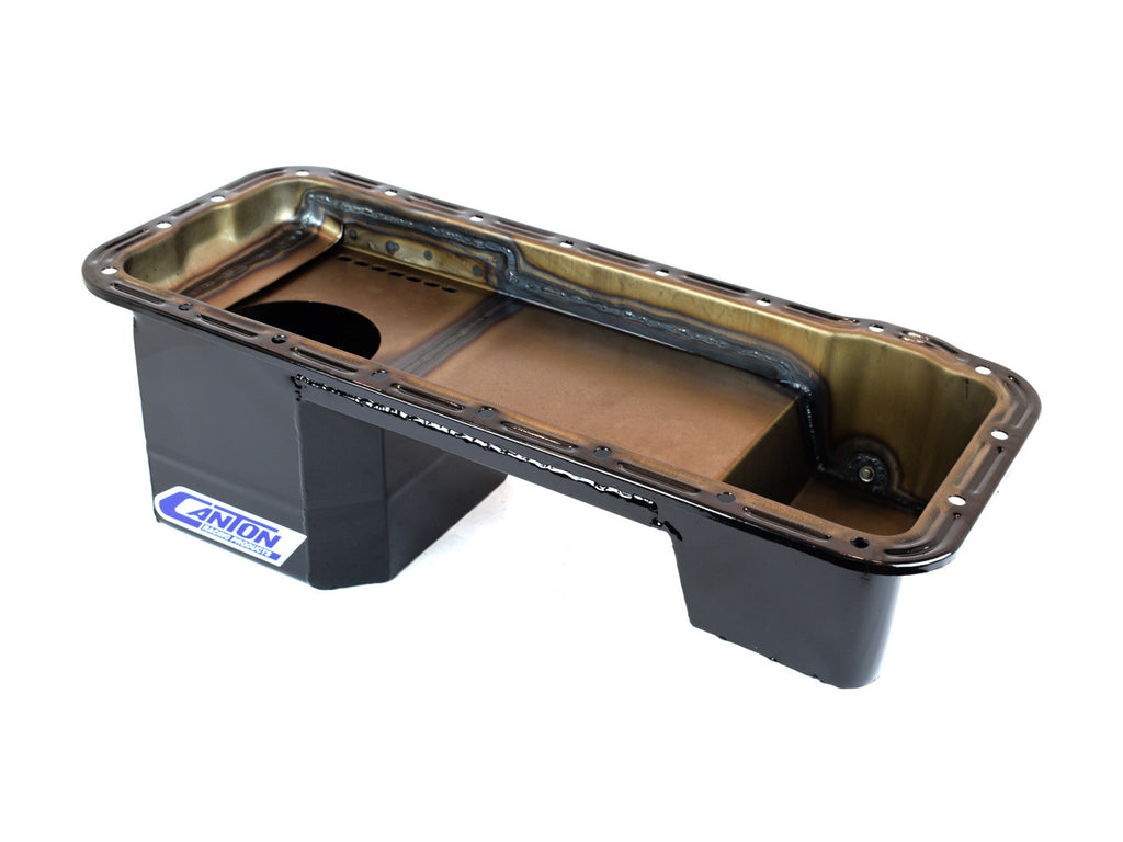 Canton 16-870 Oil Pan Ford 332 428 FE Ford Deep Rear Sump Truck Oil Pan Black  Canton Racing Products   