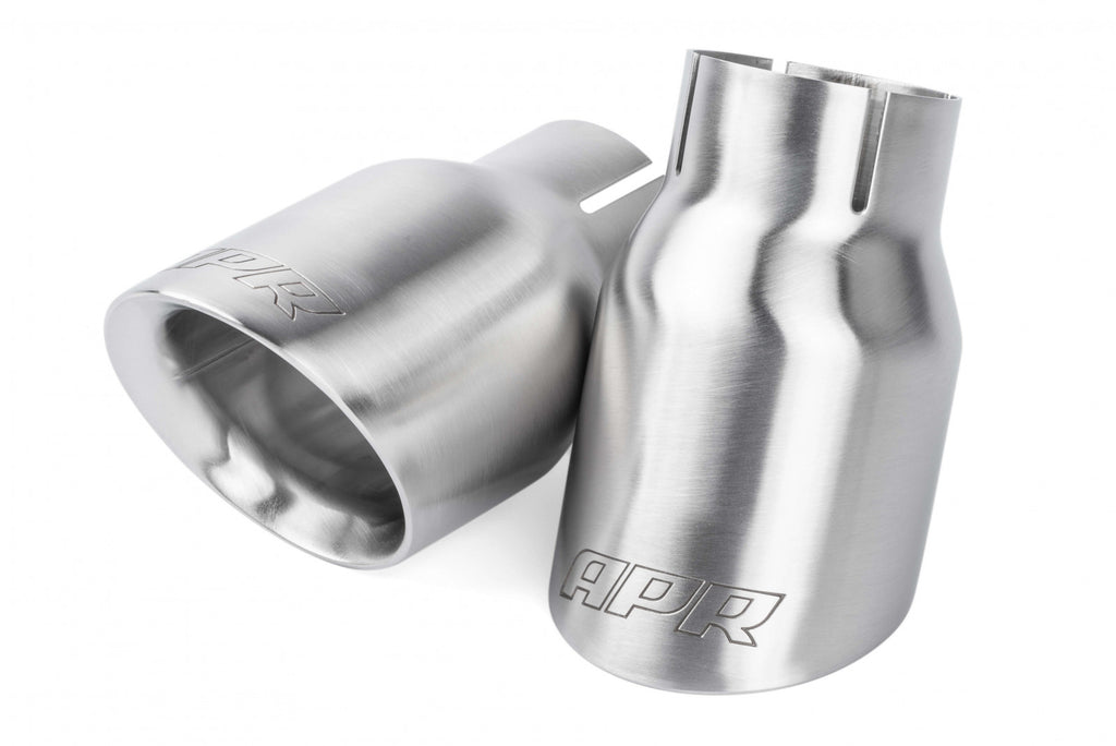 APR Double-Walled 3.5" Slash-Cut Tips (Brushed Silver) - Set of 2 Exhaust Tips APR   