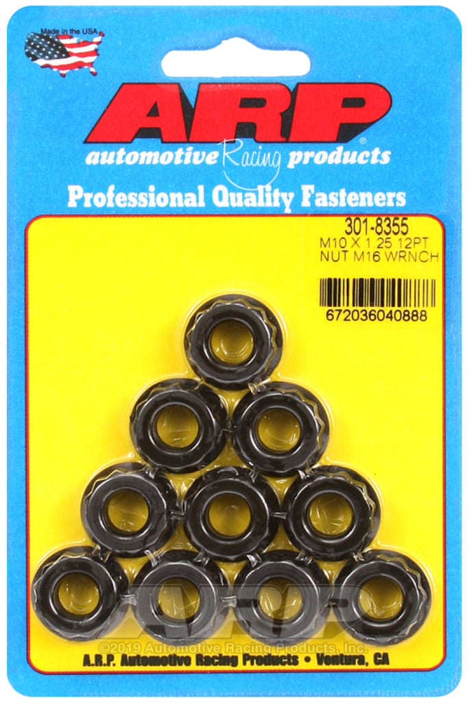 ARP M10 x 1.25 (5) 12-Point Nut Kit (Pack of 10) Hardware Kits - Other ARP   