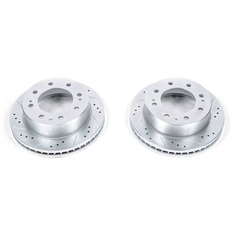 Power Stop 11-21 GMC Sierra 3500 HD Front Drilled & Slotted Rotor - Pair Brake Rotors - Slot & Drilled PowerStop   