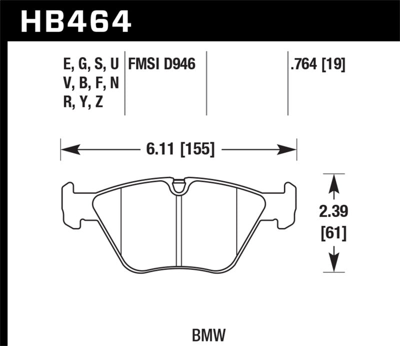 Hawk 01-06 BMW 330Ci / 01-05 330i/330Xi / 03-06 M3 HPS Street Front Brake Pads Brake Pads - Performance Hawk Performance   