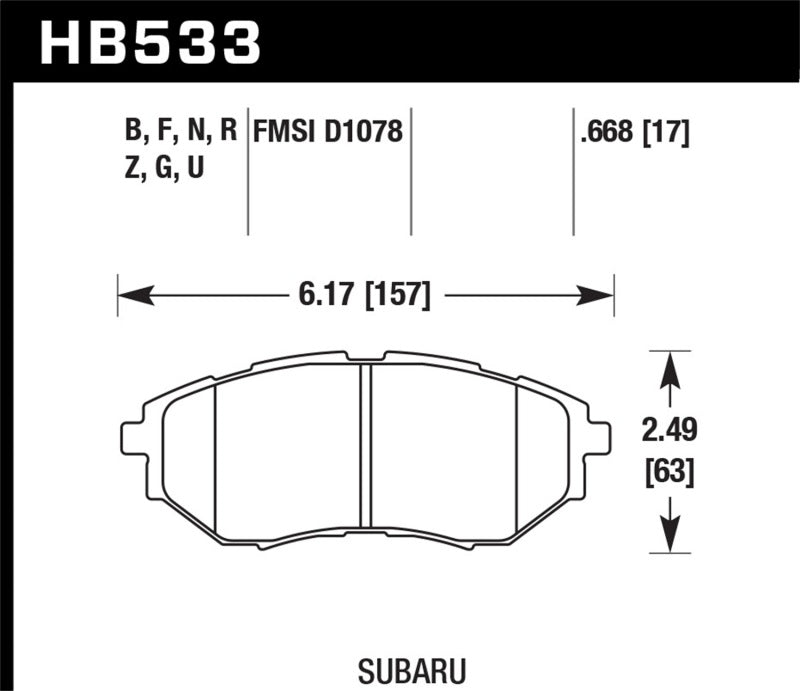 Hawk 2006-2007 Subaru B9 Tribeca Limited HPS 5.0 Front Brake Pads Brake Pads - Performance Hawk Performance   
