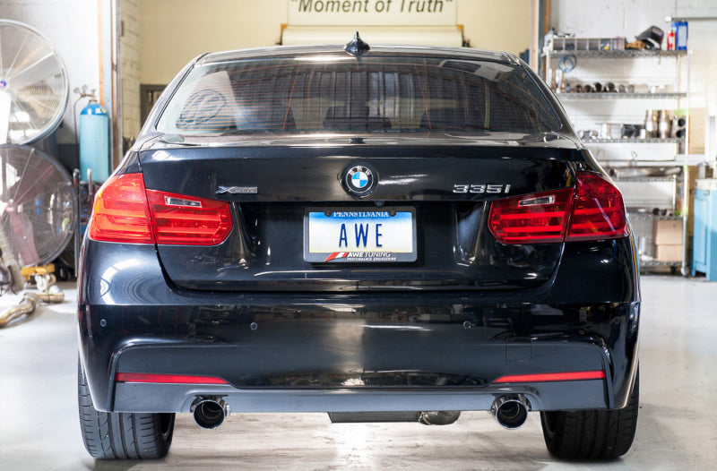 AWE Tuning BMW F3X 335i/435i Touring Edition Axle-Back Exhaust - Diamond Black Tips (90mm) Axle Back AWE Tuning   