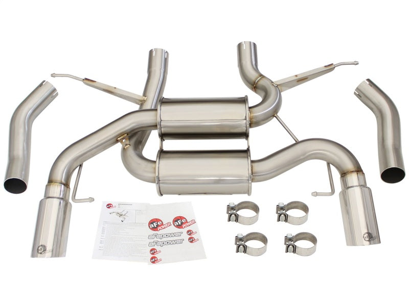 aFe MACHForce XP 2.5in Axle Back Stainless Exhaust w/ Polished Tips 07-13 BMW 335i 3.0L L6 (E90/92) Axle Back aFe   