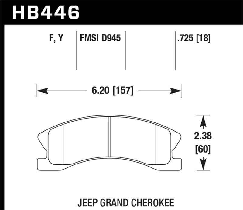 Hawk 99-04 Jeep Grand Cherokee w/ Akebono Front Calipers ONLY LTS Street Front Brake Pads Brake Pads - OE Hawk Performance   