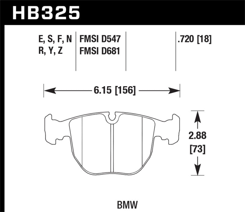 Hawk 01-03 BMW 530I 3.0L / 97-03 BMW 540I 4.4L / 96-01 740I 4.4L / 00-03 M5 5.0L / 01-06 M5 3.0L/4.4 Brake Pads - Performance Hawk Performance   