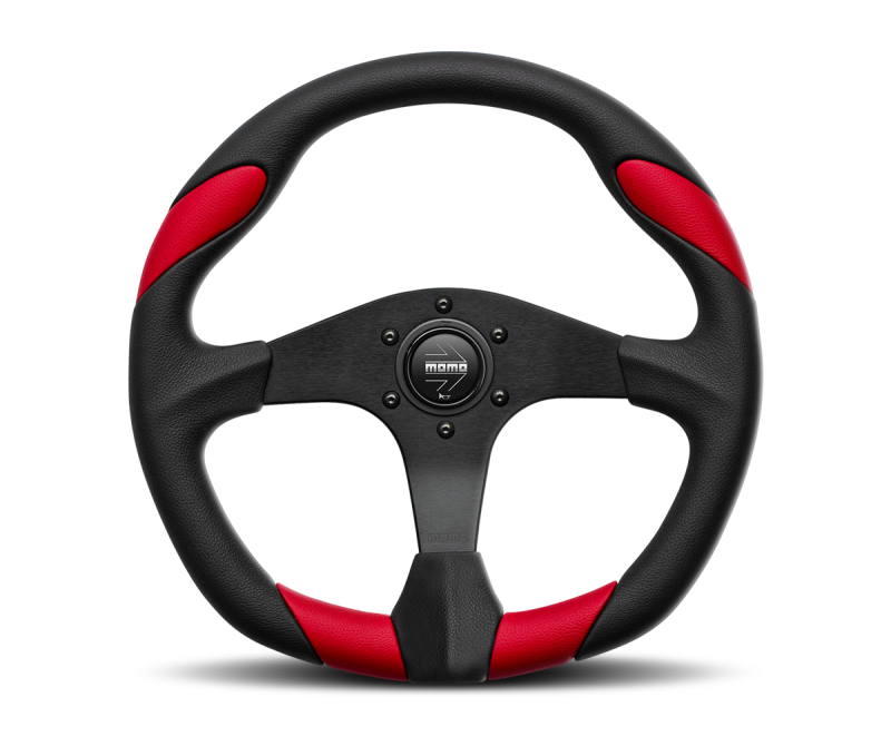 Momo Quark Steering Wheel 350 mm - Black Poly/Black Spokes Steering Wheels MOMO   