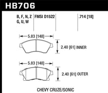Load image into Gallery viewer, Hawk 11-12 Chevy Cruze Eco/LS/1LT/2LT/LTZ / 12 Sonic LS/LT/LTZ HPS Front Street Brake Pads Brake Pads - Performance Hawk Performance   