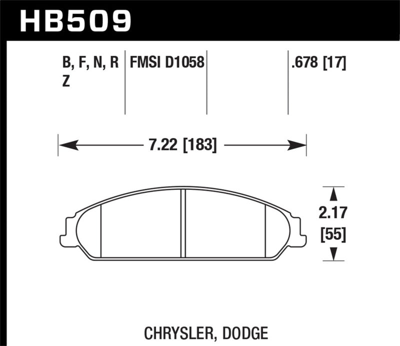 Hawk 05 Chrysler 300C w/ Perf. and HD Suspension HPS Street Front Brake Pads Brake Pads - Performance Hawk Performance   