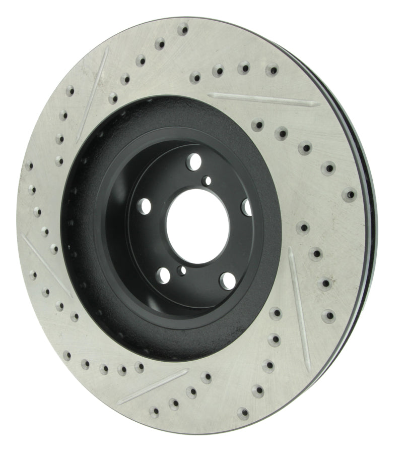 StopTech 02-10 Subaru WRX Slotted & Drilled Left Front Rotor (exc. STi) Brake Rotors - Slot & Drilled Stoptech   