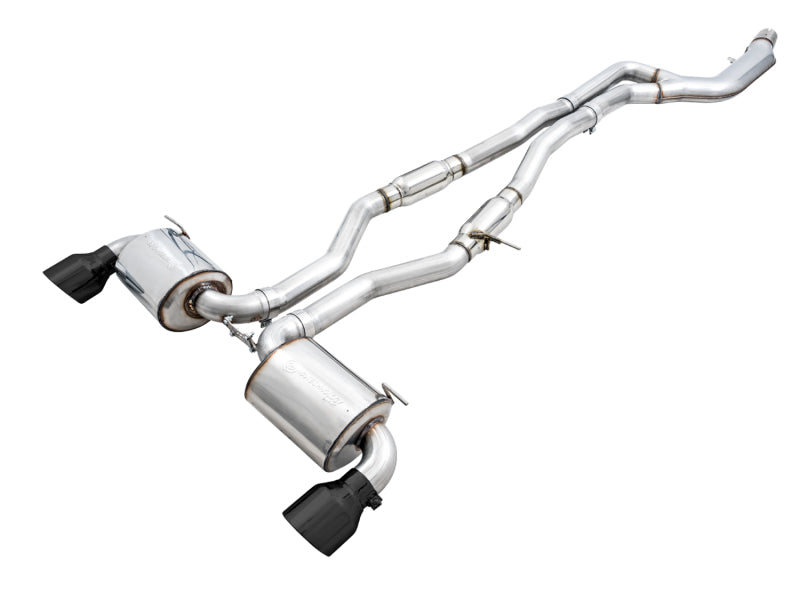 AWE 2020 Toyota Supra A90 Resonated Touring Edition Exhaust - 5in Diamond Black Tips Catback AWE Tuning   