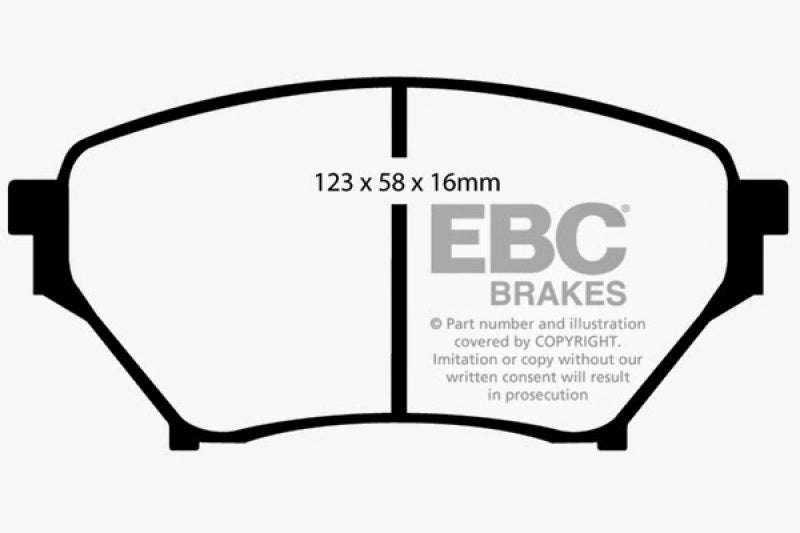 EBC 01-03 Mazda Miata MX5 1.8 (Sports Suspension) Yellowstuff Front Brake Pads Brake Pads - Performance EBC   