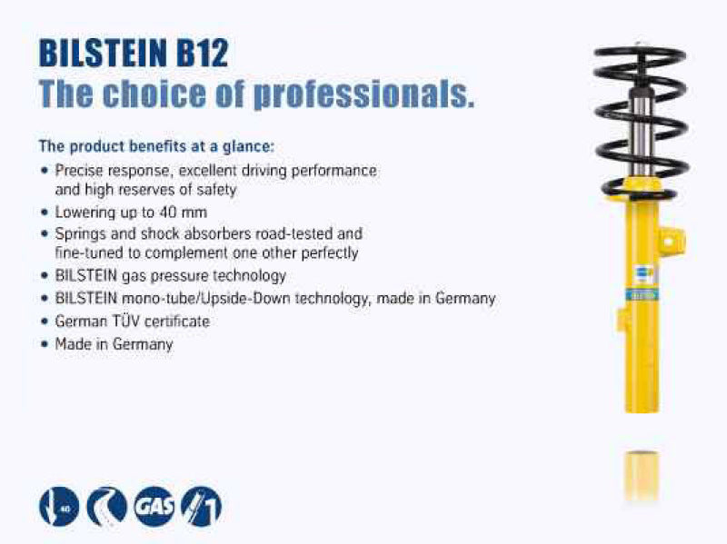 Bilstein B12 2009 Audi A4 Base Front and Rear Suspension Kit Shock & Spring Kits Bilstein   
