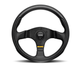 Momo Team Steering Wheel 300 mm - 4 Black Leather/Black Spokes