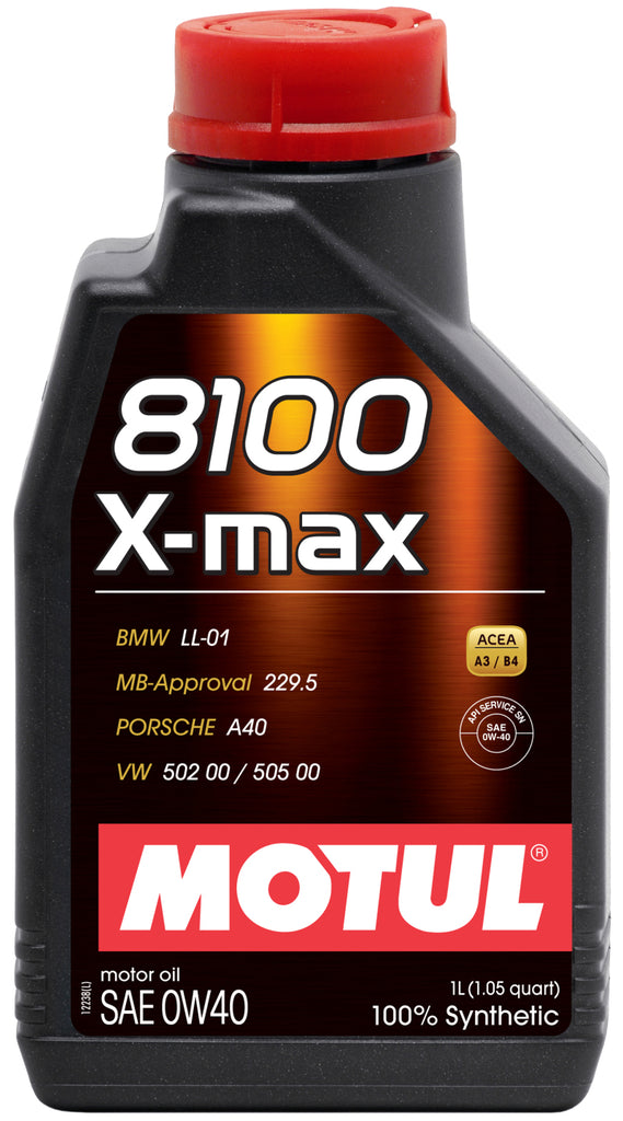 Motul 1L Synthetic Engine Oil 8100 0W40 X-MAX - Porsche A40 Motor Oils Motul   