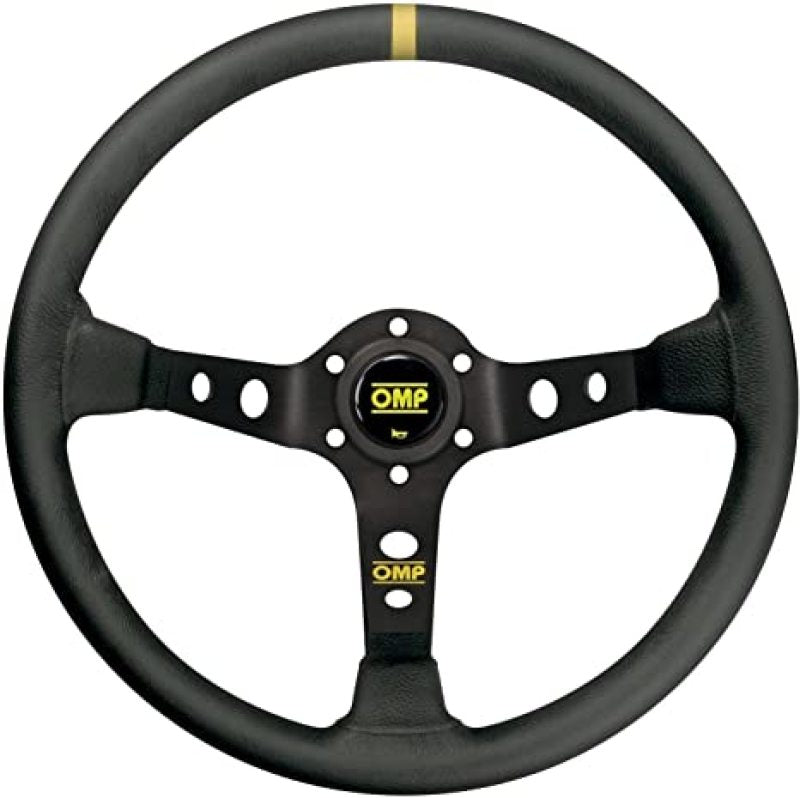 OMP Dished Steering Wheel Corsica 330/Black In Suede Leather With Anodized Spokes Steering Wheels OMP   